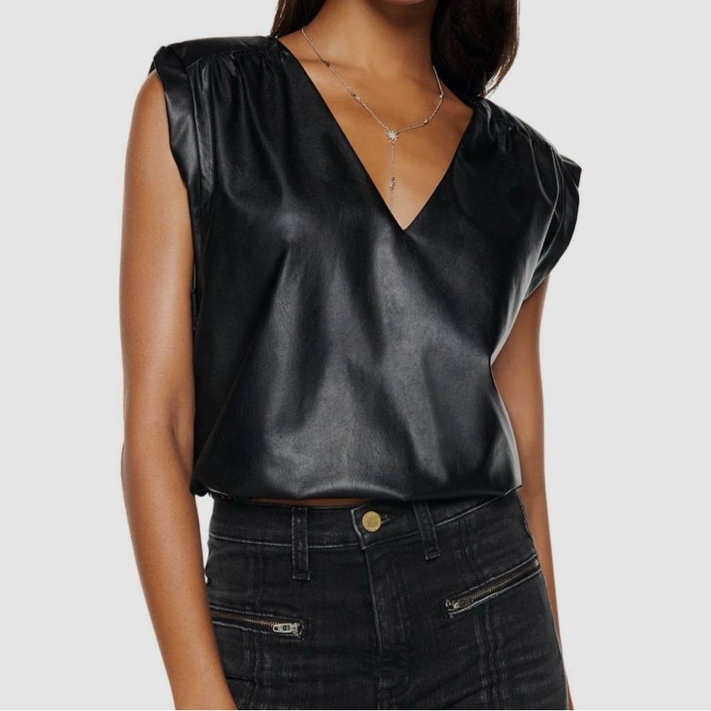 Ramy Brook Annabelle Faux Leather Top